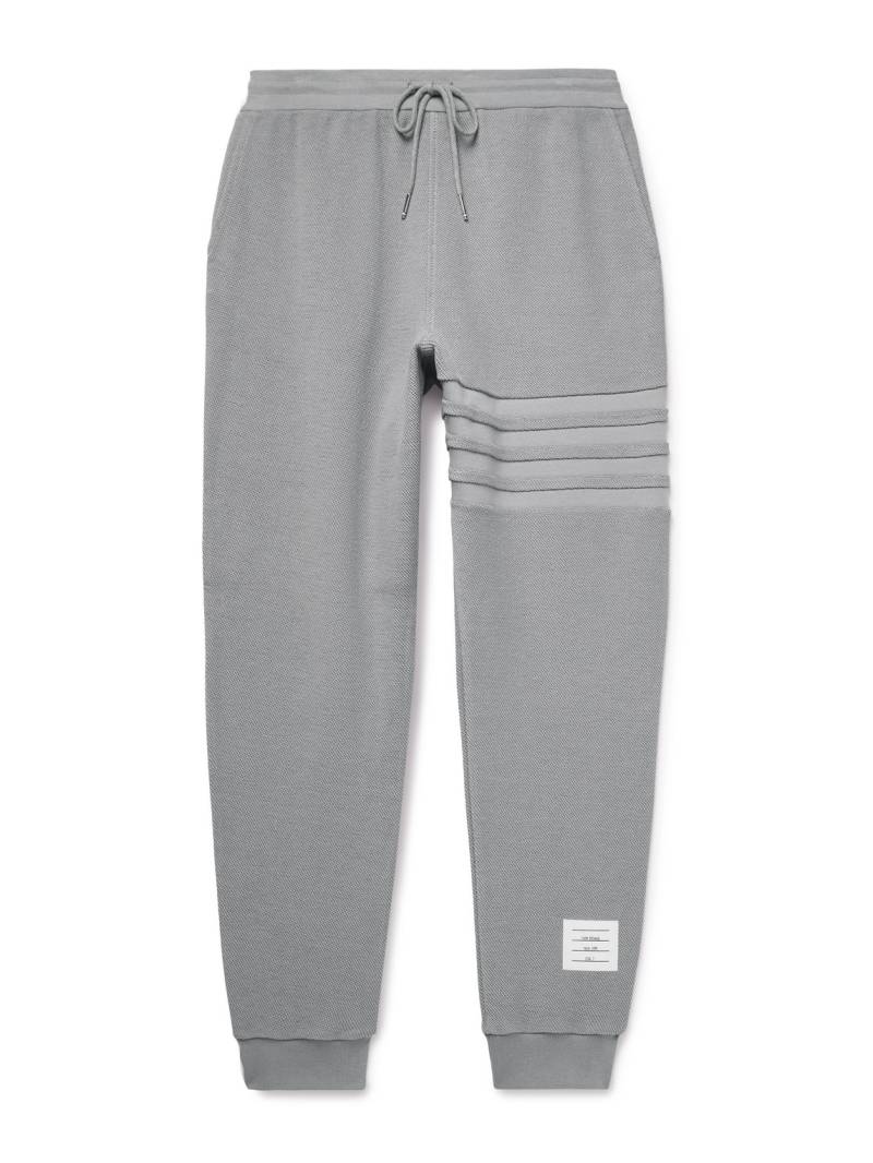 Thom Browne - Tapered Striped Cotton-Terry Sweatpants - Men - Gray - 1 von Thom Browne
