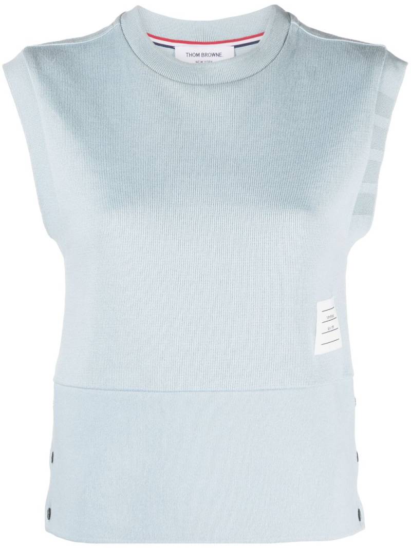 Thom Browne Top mit Logo-Patch - Blau von Thom Browne