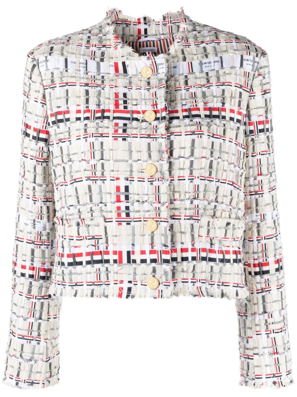 Thom Browne Tweed-Jacke im Deconstructed-Look - Nude von Thom Browne