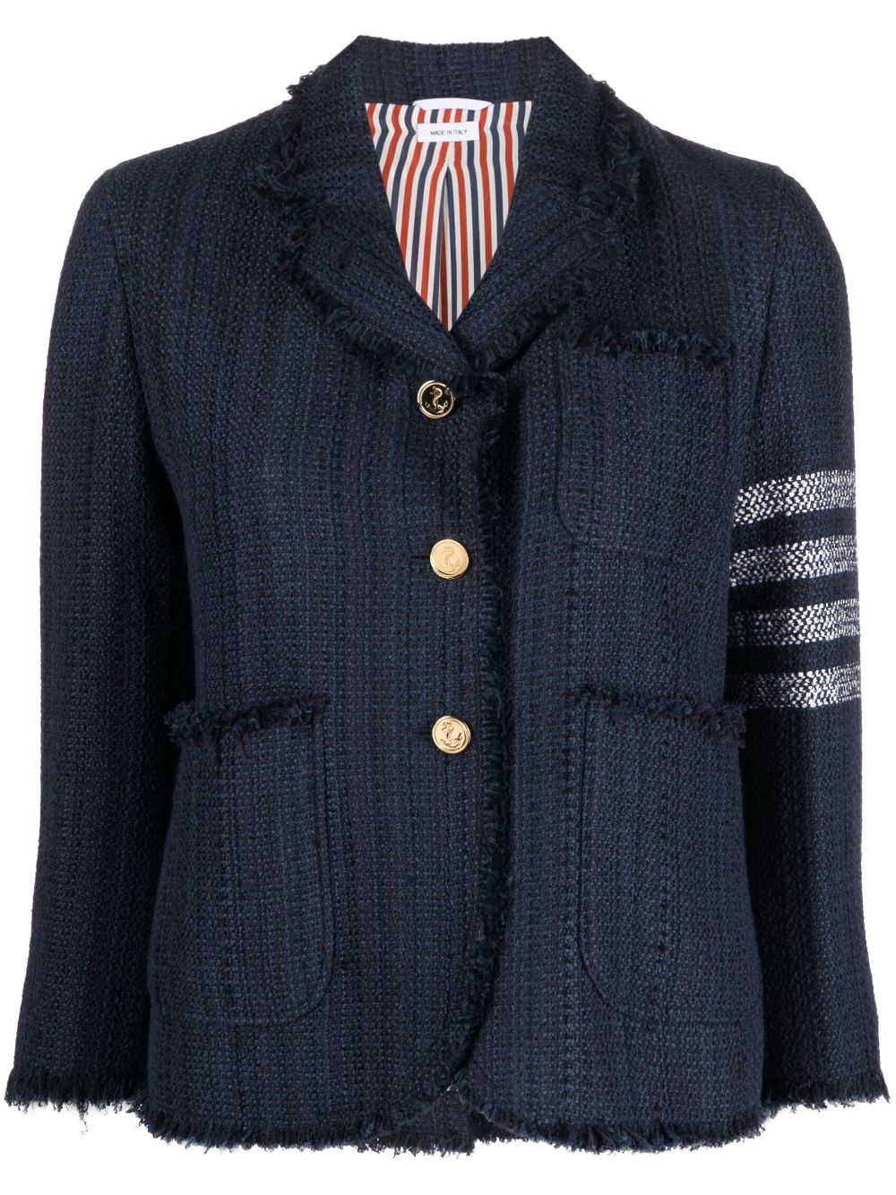 Thom Browne Tweed-Jacke mit Streifen - Blau von Thom Browne