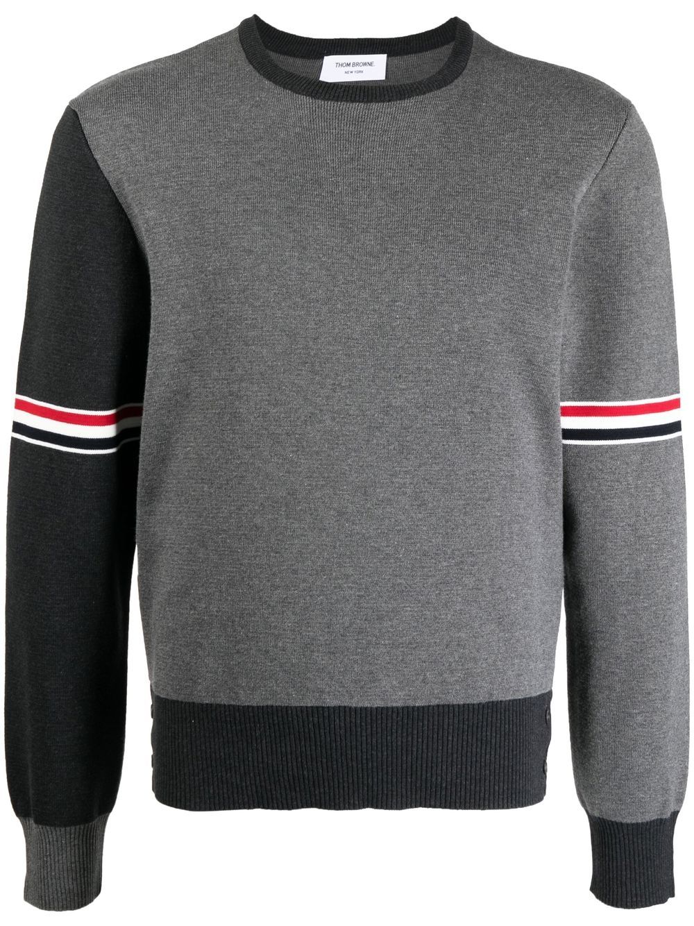 Thom Browne Pullover in Colour-Block-Optik - Grau von Thom Browne