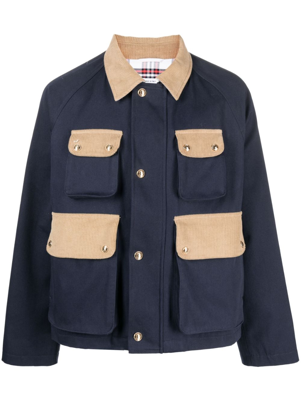 Thom Browne Hemdjacke mit Cordeinsätzen - Blau von Thom Browne