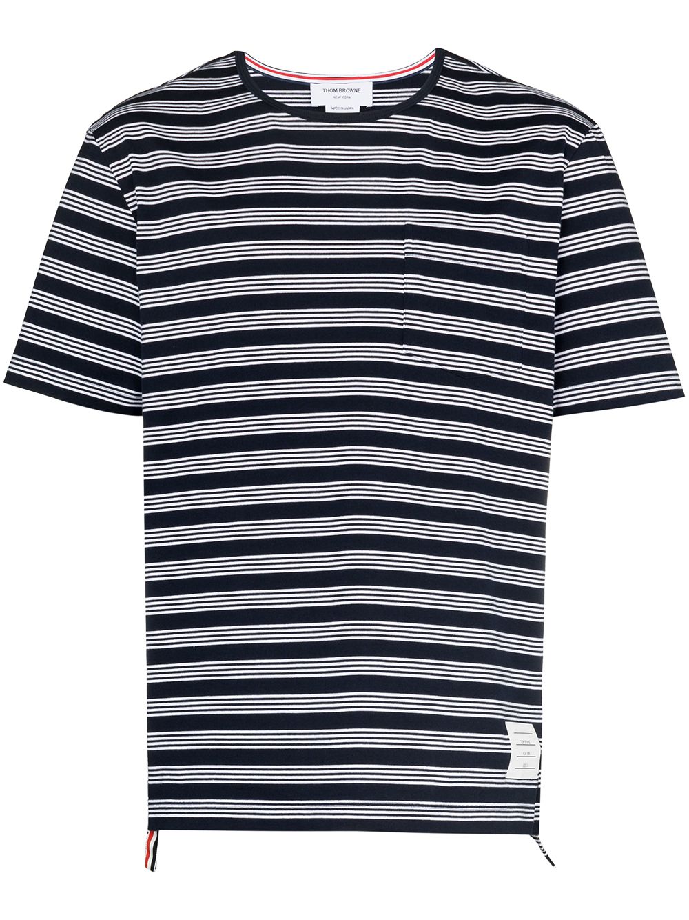 Thom Browne Gestreiftes T-Shirt mit Logo - Blau von Thom Browne