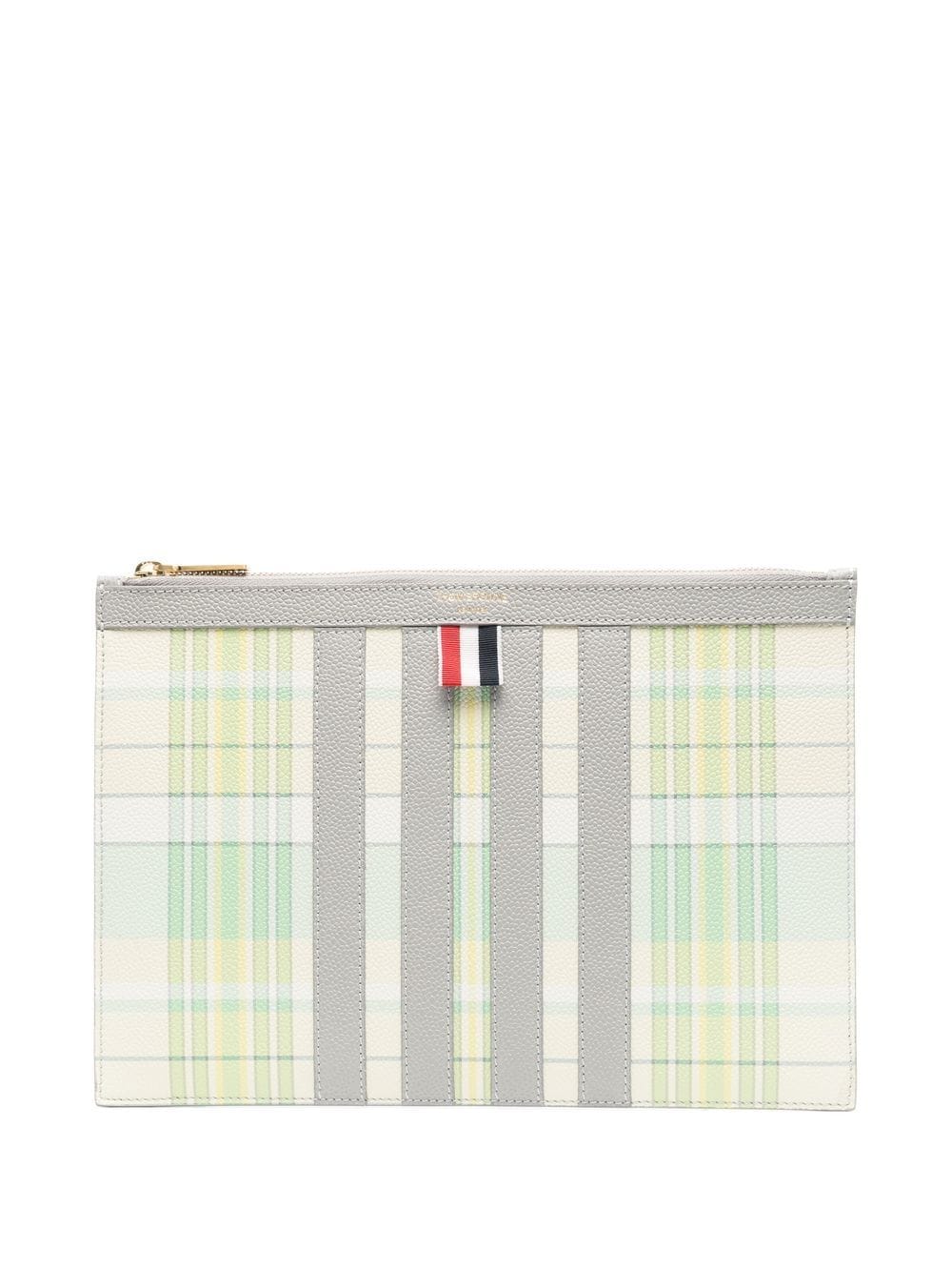 Thom Browne Clutch mit Karomuster - Grün von Thom Browne