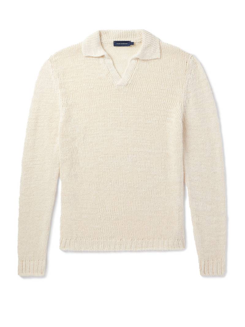 Thom Sweeney - Linen-Blend Polo Shirt - Men - Neutrals - XXL von Thom Sweeney