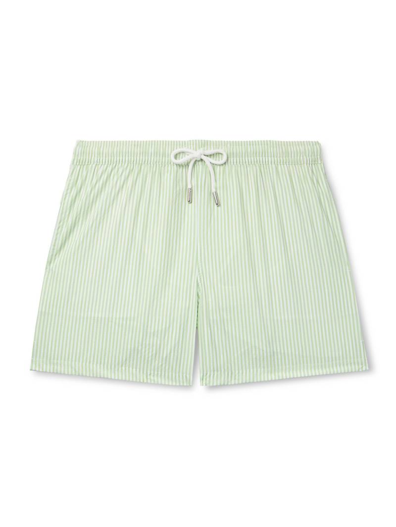Thom Sweeney - Straight-Leg Mid-Length Striped Swim Shorts - Men - Green - L von Thom Sweeney