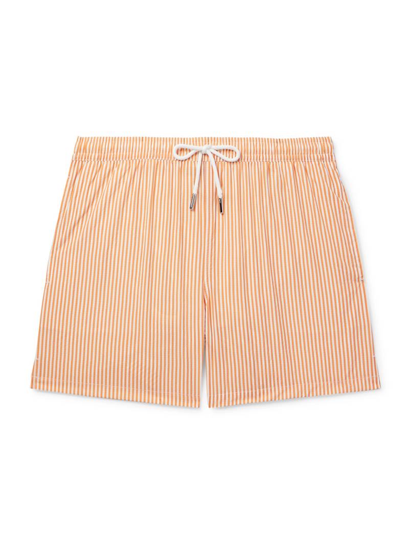 Thom Sweeney - Straight-Leg Mid-Length Striped Swim Shorts - Men - Orange - XXL von Thom Sweeney