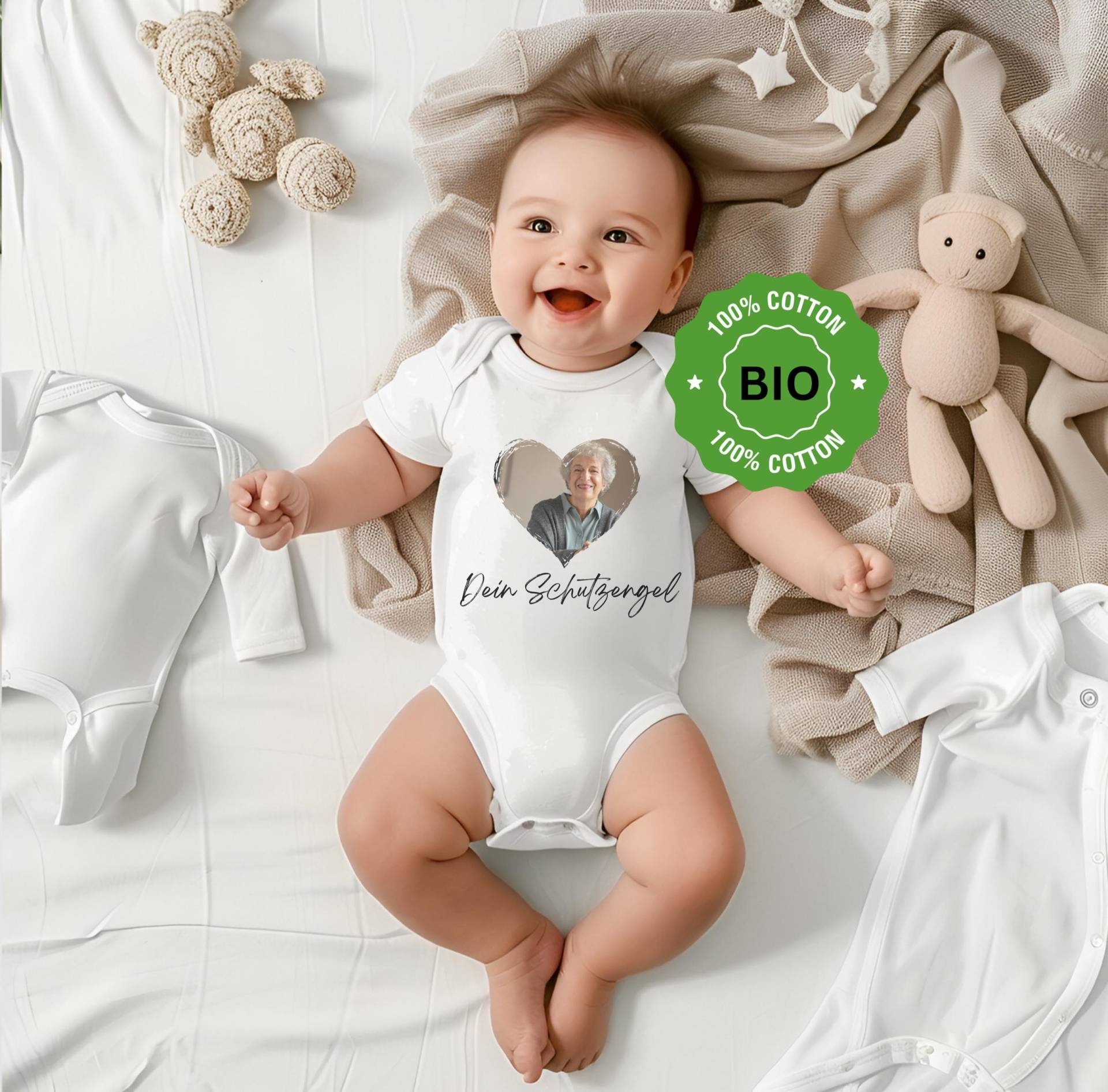 Personalisierter Babybody Mit Foto Bio-Baumwolle Babygeschenk Body Baby Andenken Verstorbene Neugeborenen Geschenk von ThomaTwins