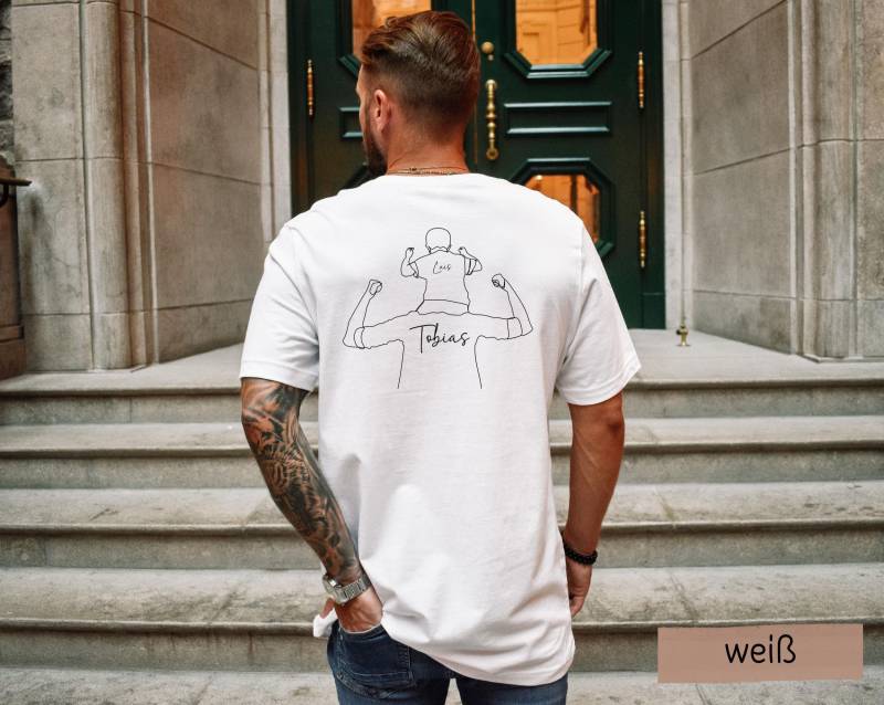 Personalisiertes Papa Tshirt Shirt Vater T-Shirt Mit Vornamen Geburtstaggeschenk Name Vatertag Geschenkidee Kindername von ThomaTwins
