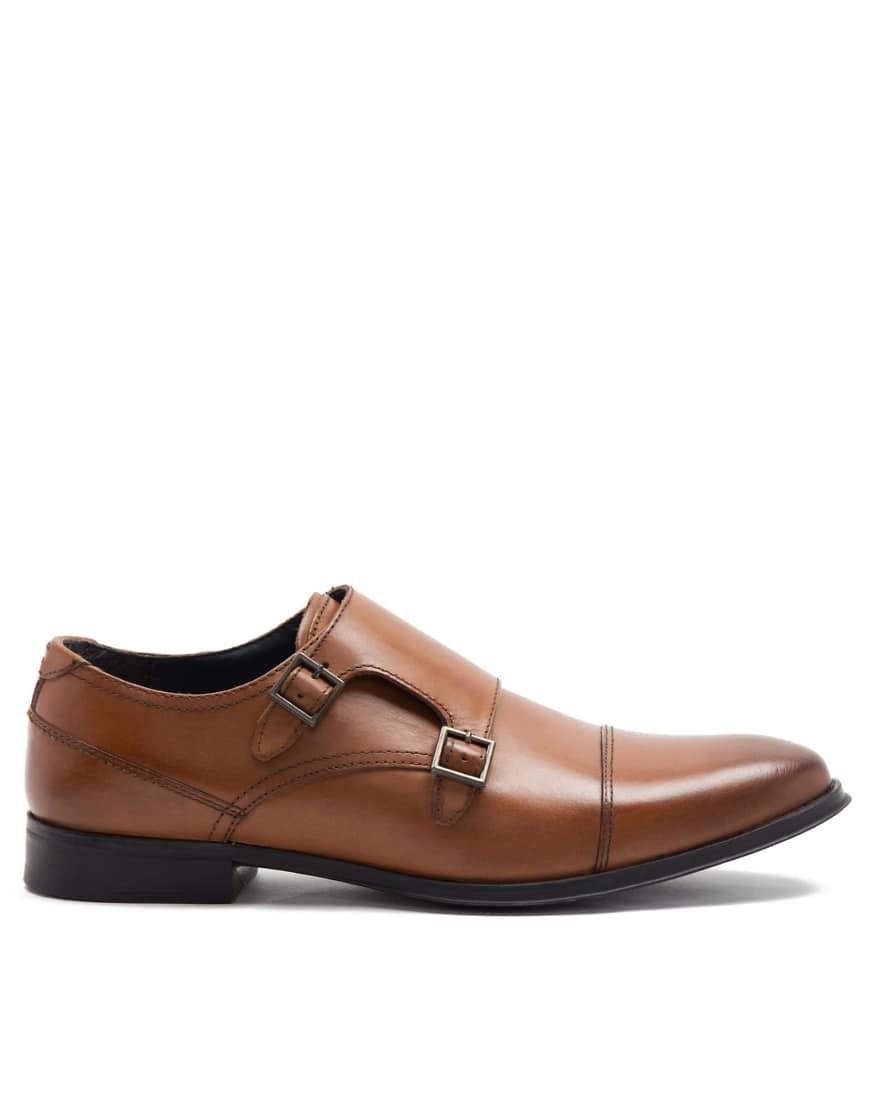 Thomas Crick - Boycie - Elegante Monk-Lederschuhe in Hellbraun mit doppeltem Riemen von Thomas Crick