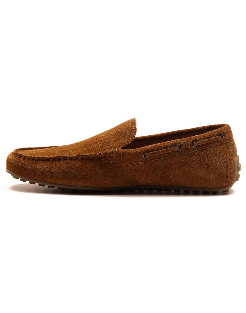 Thomas Crick - Duval - Lässige Loafer-Slipper aus Wildleder-Braun von Thomas Crick