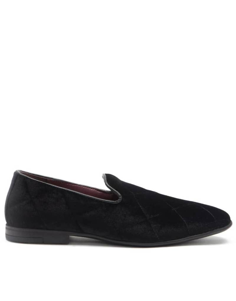 Thomas Crick - Gamble - Slip-on-Loafer in Schwarz aus Samt und Leder von Thomas Crick
