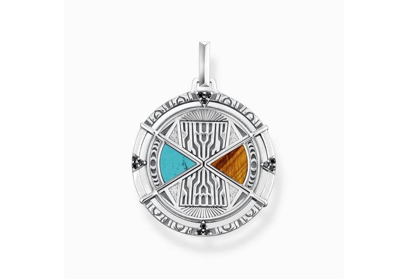 THOMAS SABO Kettenanhänger Anhänger Talisman mit Tigerauge und Türkis Silber von THOMAS SABO