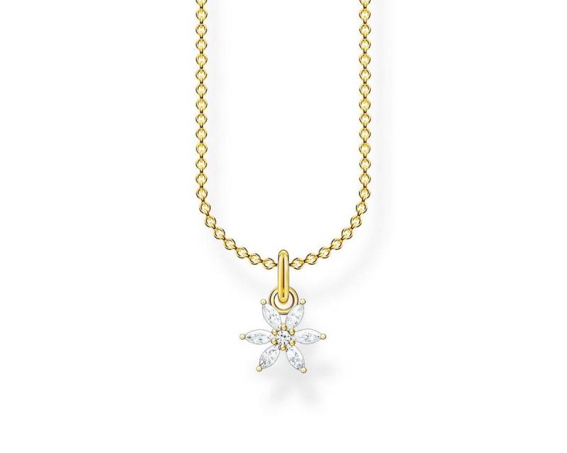 THOMAS SABO Silberkette Kette Blume weiße Steine von Thomas Sabo