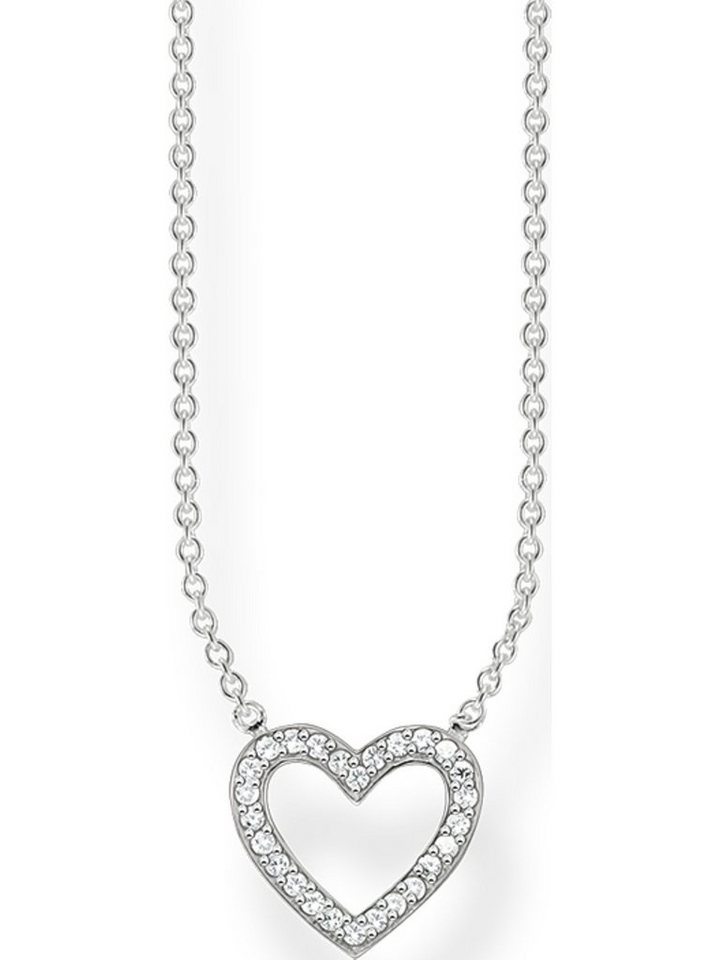 THOMAS SABO Silberkette Thomas Sabo Damen-Kette 925er Silber Zirkonia Herz von Thomas Sabo