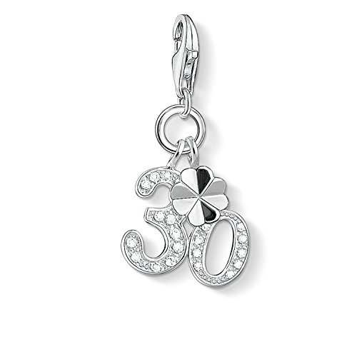 Thomas Sabo Damen Charm-Anhänger 30 Kleeblatt 925 Sterling Silber 1237-051-14 von THOMAS SABO