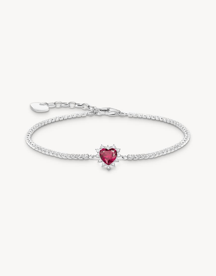 Thomas Sabo - Armband aus Silber mit Herzdetail in Weiß und Rot von Thomas Sabo
