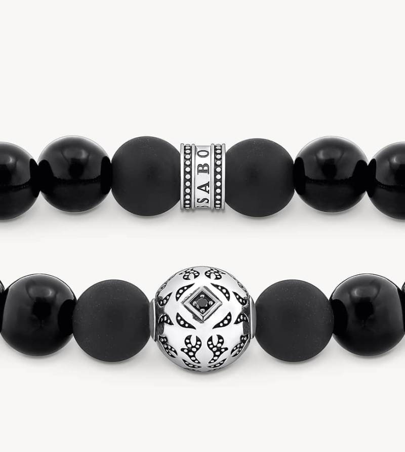 Thomas Sabo - Armband in Silberoptik und Schwarz mit Obsidian und geschwärzten Perlen von Thomas Sabo
