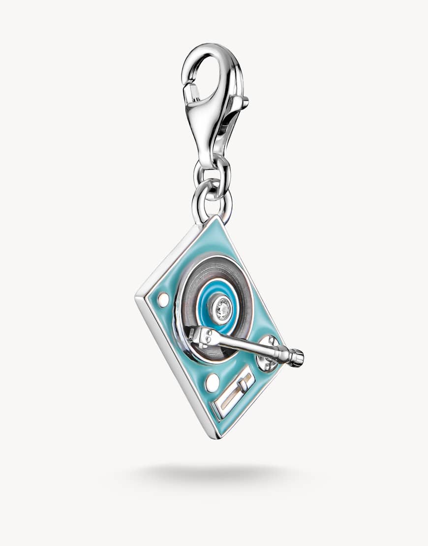 Thomas Sabo - Charm-Anhänger aus Silber mit 3D-Plattenspieler und Details in Minzgrün, Schwarz und Türkis von Thomas Sabo
