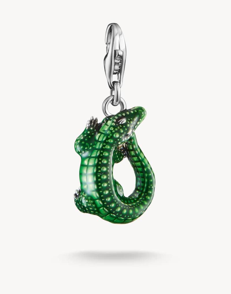 Thomas Sabo - Charm-Anhänger aus Silber mit Krokodil-Design in Grün und Schwarz von Thomas Sabo