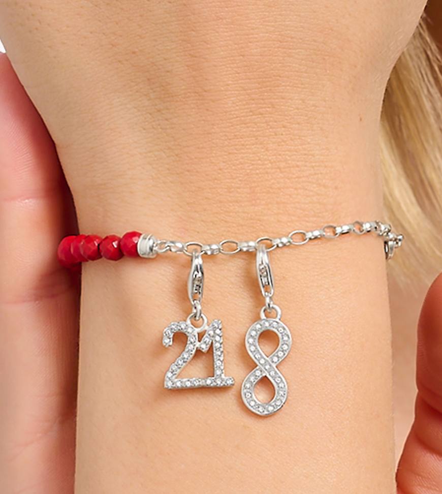 Thomas Sabo - Charm-Nummer-21-Anhänger aus 925er Sterlingsilber mit Zirkonia-Schmucksteinen von Thomas Sabo