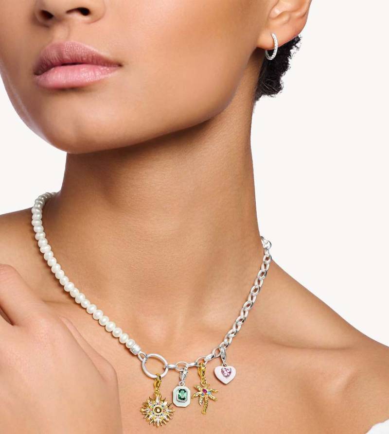 Thomas Sabo - Charm-Palmen-Anhänger aus 925er Sterlingsilber mit 18-karätiger Vergoldung in Gelbgold-Goldfarben von Thomas Sabo