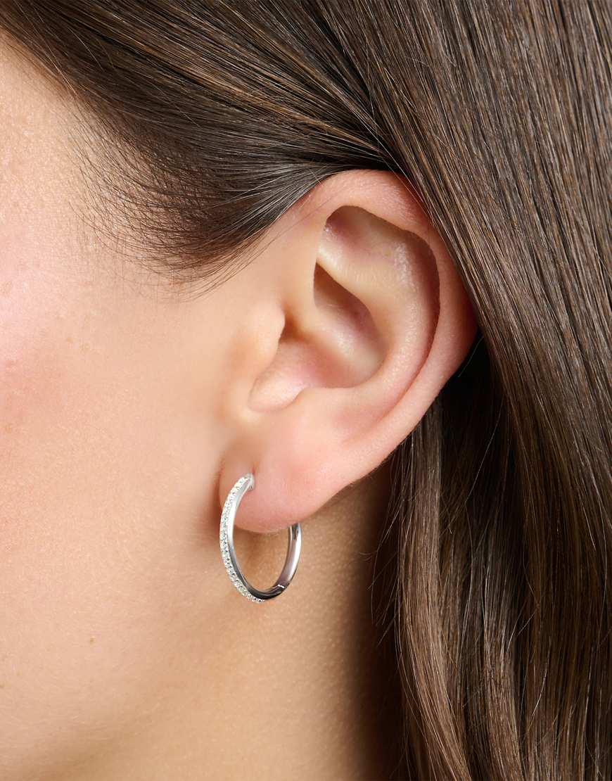 Thomas Sabo - Creolen aus 925er Sterlingsilber mit weißen Pavé-Schmucksteinen von Thomas Sabo