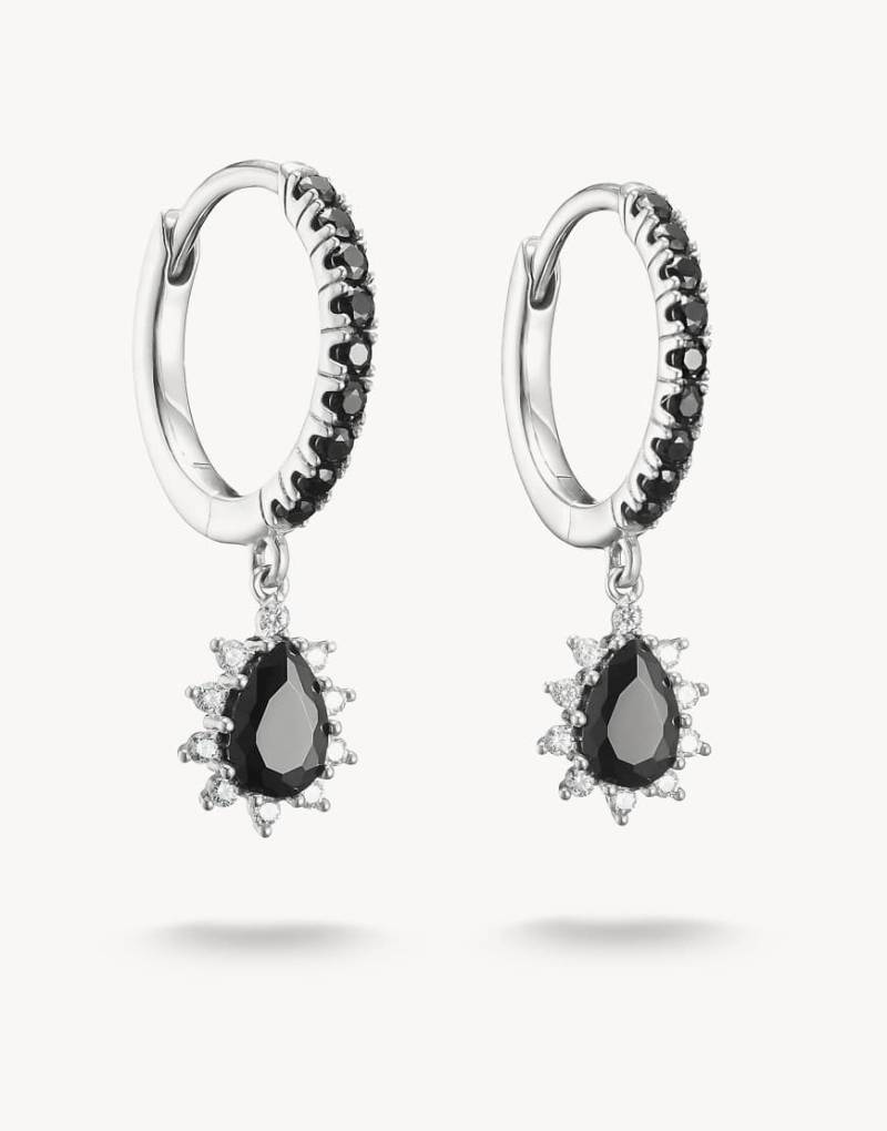 Thomas Sabo - Creolen in Silberoptik, Schwarz und Weiß von Thomas Sabo