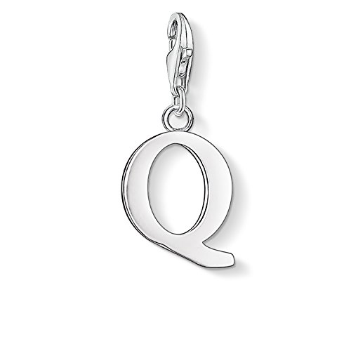 Thomas Sabo Damen Charm-Anhänger Buchstabe A-Z Charm Club Geschwärzt 925 Sterling Silber, Buchstabe Q von Thomas Sabo