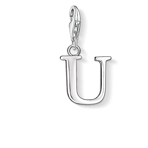 Thomas Sabo Damen Charm-Anhänger Buchstabe A-Z Charm Club Geschwärzt 925 Sterling Silber, Buchstabe U von Thomas Sabo