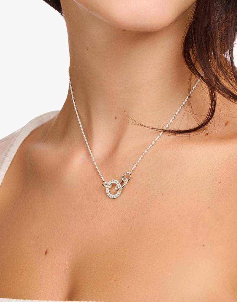 Thomas Sabo - Halskette aus 925er Sterlingsilber mit „Forever Together"-Gliedern, silberfarben, weiß von Thomas Sabo