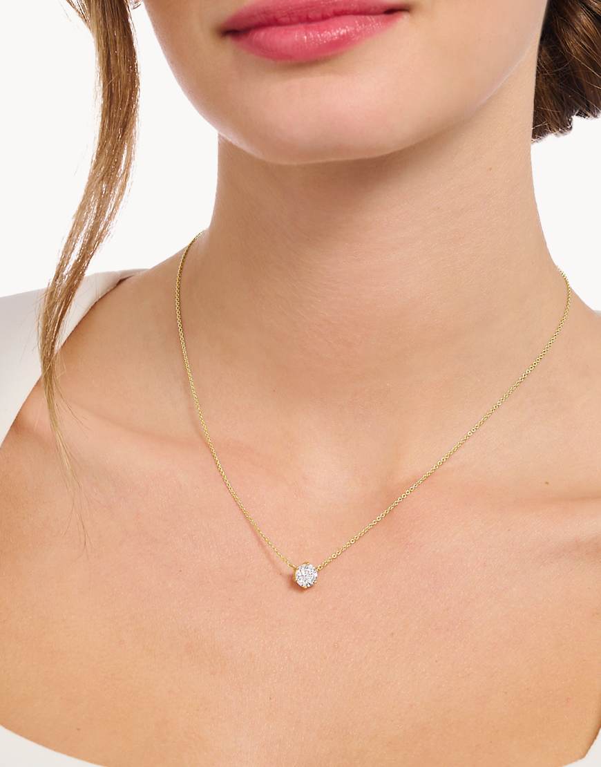 Thomas Sabo - Halskette aus 925er Sterlingsilber mit 18-karätiger Vergoldung in Gelbgold und weißem Zirkonia-Schmucksteinanhänger-Goldfarben von Thomas Sabo