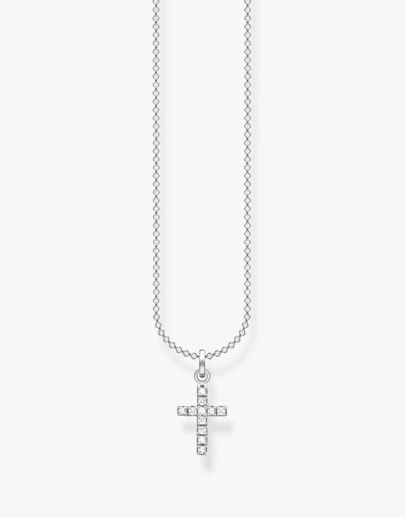 Thomas Sabo - Halskette aus 925er Sterlingsilber mit Kreuzanhänger mit Pavé-Schmucksteinbesatz von Thomas Sabo