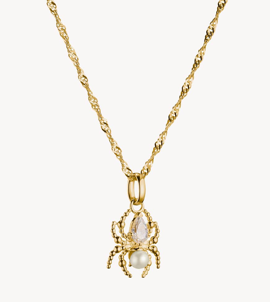 Thomas Sabo - Halskette aus Sterlingsilber in Goldoptik mit Details in Weiß-Goldfarben von Thomas Sabo