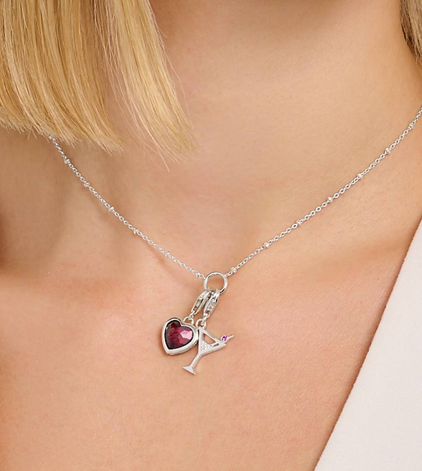 Thomas Sabo - Herzförmiger Charm-Anhänger aus 925er Sterlingsilber mit rotem Stein von Thomas Sabo