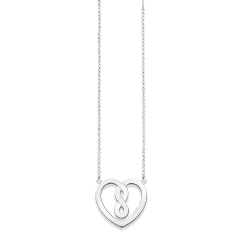 THOMAS SABO Unisex-Kette mit Anhänger 38-42cm Unendlichkeit Herz Halskette 925 Silber 0.1 cm - KE1496-001-12-L42v von THOMAS SABO