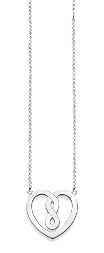 THOMAS SABO Unisex-Kette mit Anhänger 38-42cm Unendlichkeit Herz Halskette 925 Silber 0.1 cm - KE1496-001-12-L42v von THOMAS SABO