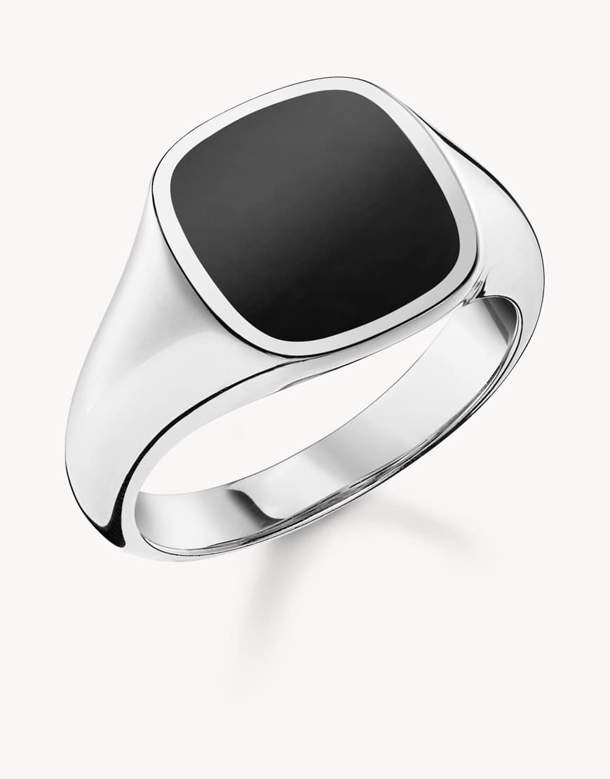 Thomas Sabo - Klassischer Ring aus 925er Sterlingsilber mit schwarzem Stein von Thomas Sabo