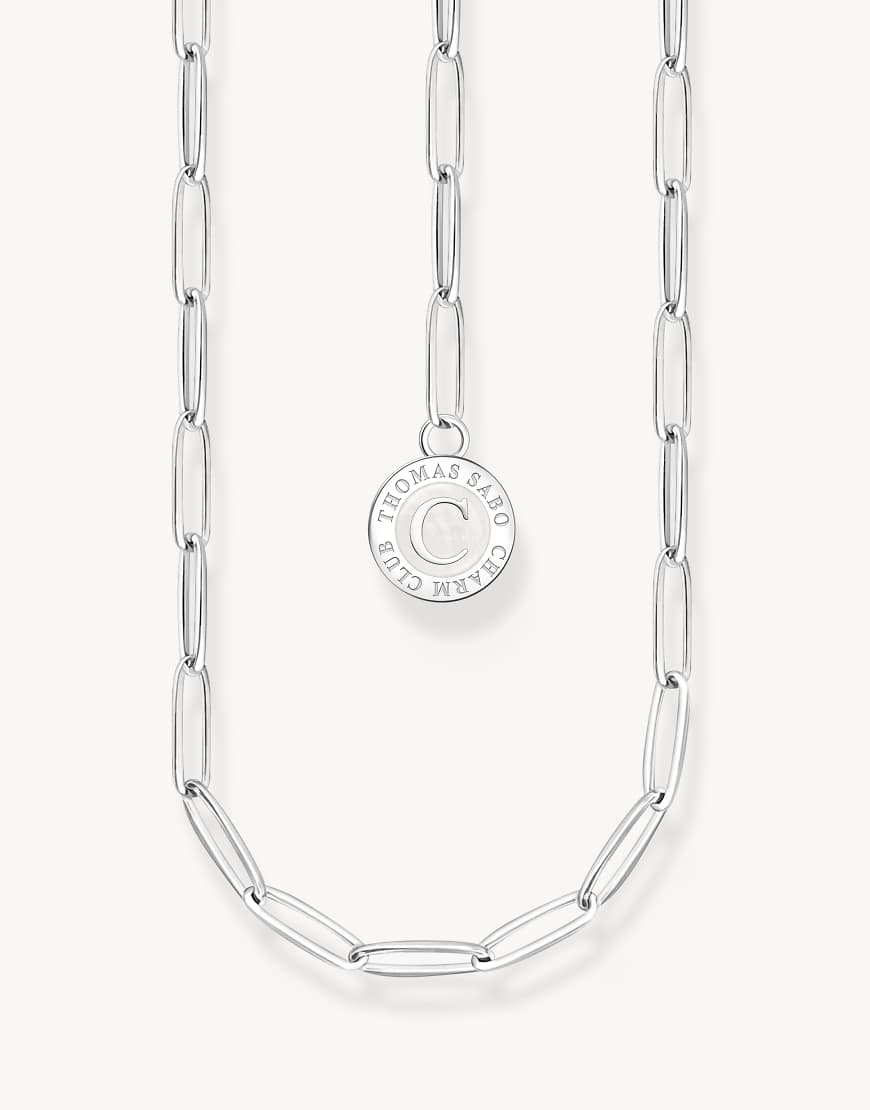 Thomas Sabo - Member - Anhänger-Halskette mit weiß-silberfarbener Charmista-Coin von Thomas Sabo