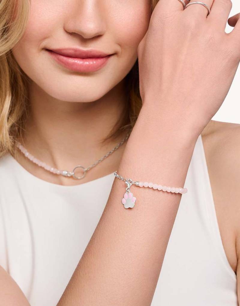 Thomas Sabo - Member - Charm-Armband aus 925er Sterlingsilber mit Rosenquarz-Perlen und Charmista-Coin von Thomas Sabo