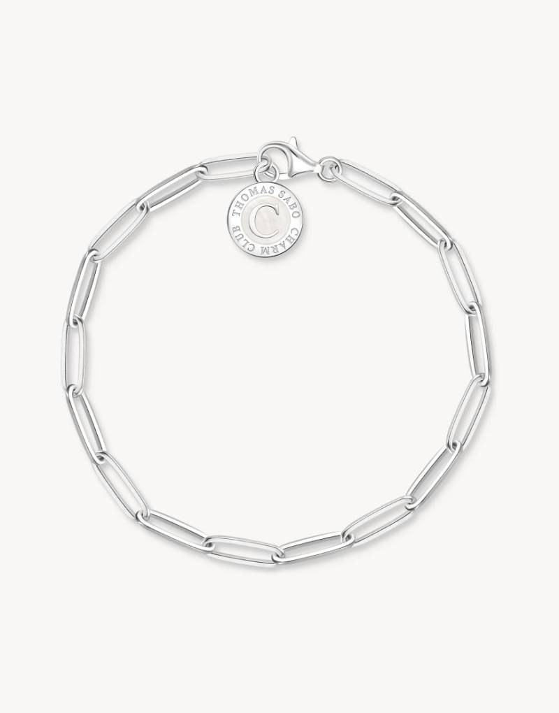 Thomas Sabo - Member - Silberfarbenes Armband mit weiß-silberfarbener Charmista-Coin von Thomas Sabo
