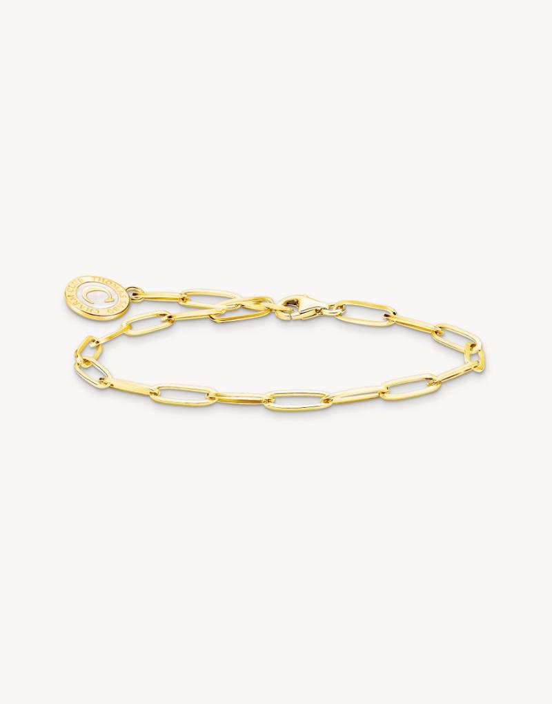 Thomas Sabo - Member - Vergoldetes Armband mit Charmista-Coin und weiteren Anhängern in Weiß, Gold- und Silberoptik-Goldfarben von Thomas Sabo