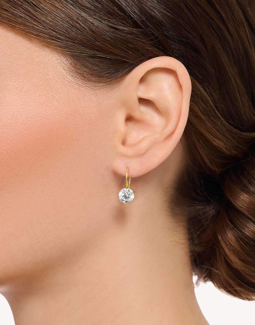 Thomas Sabo - Ohrringe aus 925er Sterlingsilber mit 18-karätiger Vergoldung in Gelbgold und weißen Zirkonia-Schmucksteinen-Goldfarben von Thomas Sabo