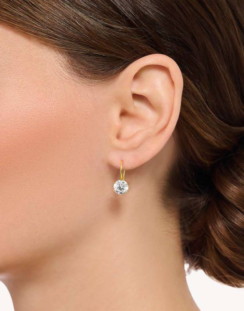 Thomas Sabo - Ohrringe aus 925er Sterlingsilber mit 18-karätiger Vergoldung in Gelbgold und weißen Zirkonia-Schmucksteinen-Goldfarben von Thomas Sabo