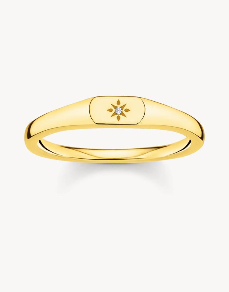 Thomas Sabo - Ring aus 925 Sterlingsilber mit 18-karätiger Gelbgold-Beschichtung und Sterndetail-Goldfarben von Thomas Sabo
