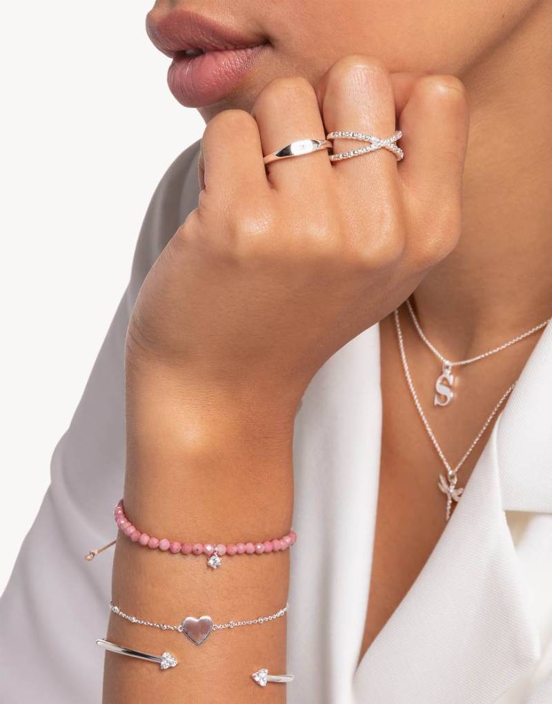 Thomas Sabo - Ring aus 925er Sterlingsilber mit Kugeldesign und weißen Schmucksteinen von Thomas Sabo