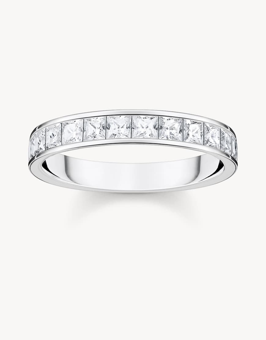 Thomas Sabo - Ring aus 925er Sterlingsilber mit weißen Pavé-Schmucksteinen von Thomas Sabo