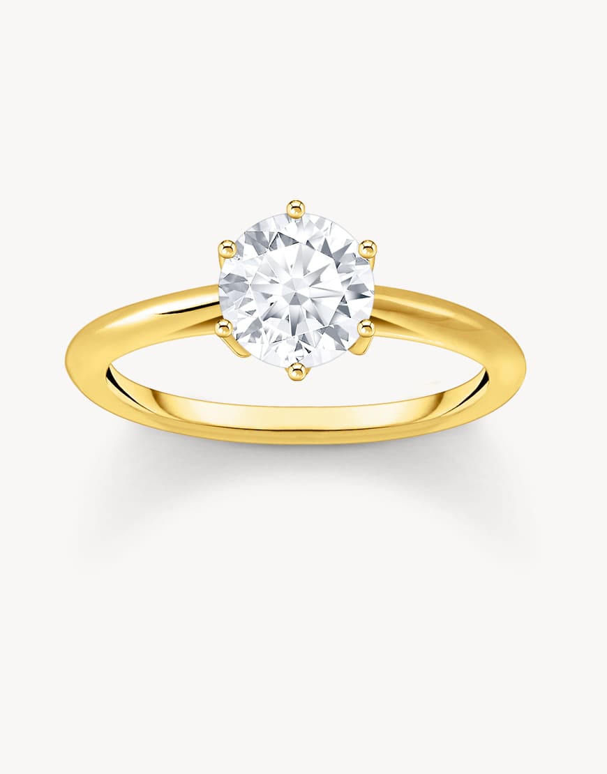 Thomas Sabo - Ring in Goldoptik mit weißem Detail-Goldfarben von Thomas Sabo