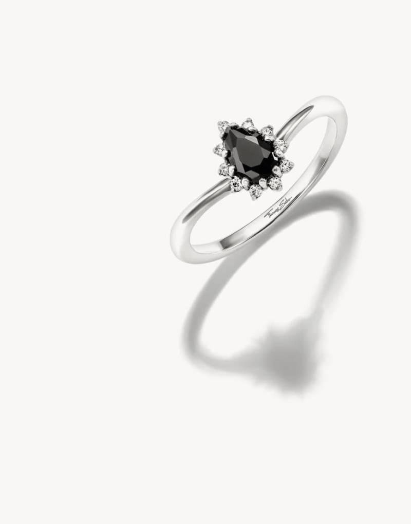 Thomas Sabo - Ring in Silberoptik, Schwarz und Weiß von Thomas Sabo