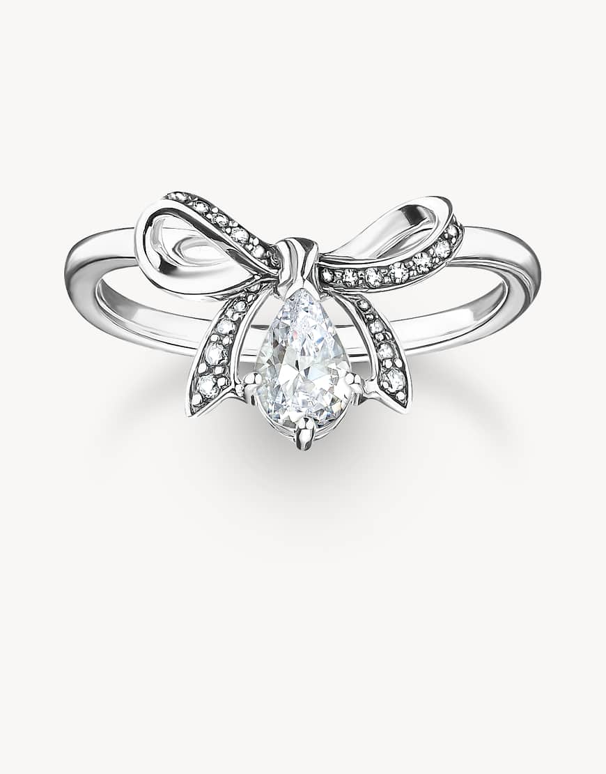 Thomas Sabo - Ring mit Schleifendesign in Silberoptik und Weiß von Thomas Sabo